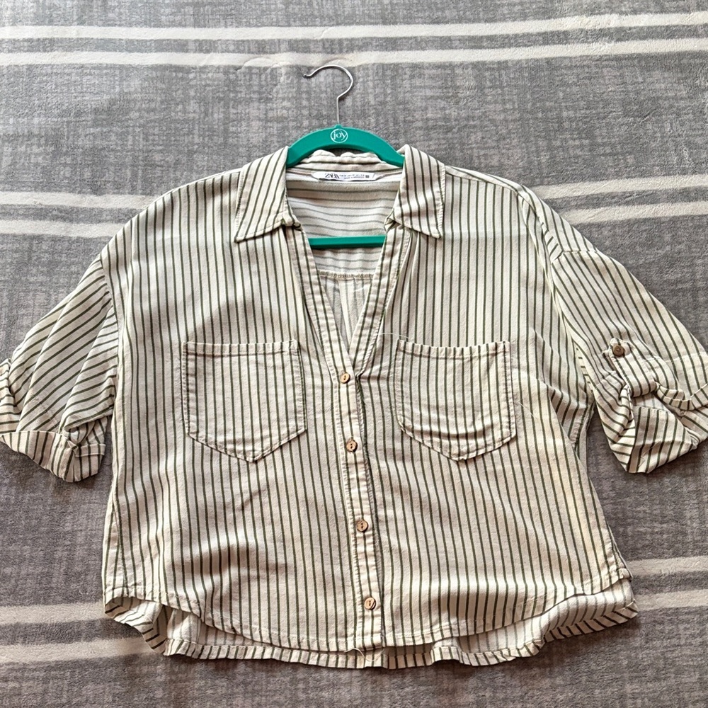 Zara Striped Button Down Shirt